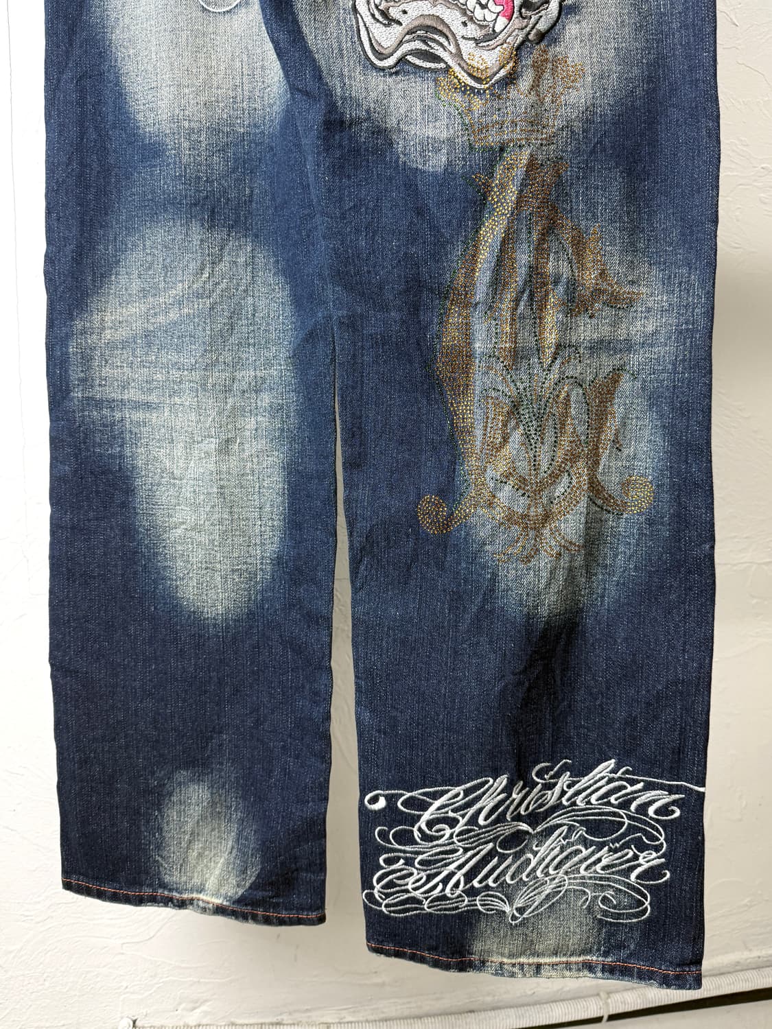 크리스찬 오디저 스컬 데님 팬츠 상품이미지3