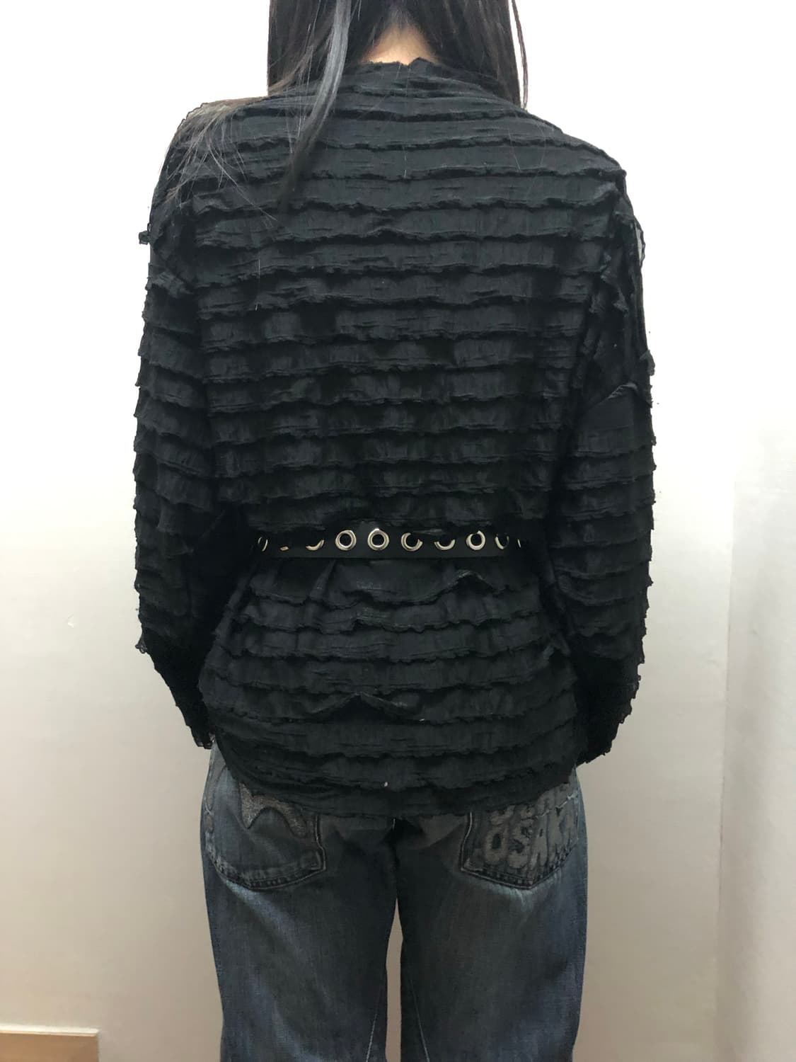 빈티지 블랙 프릴 가디건 상품이미지6