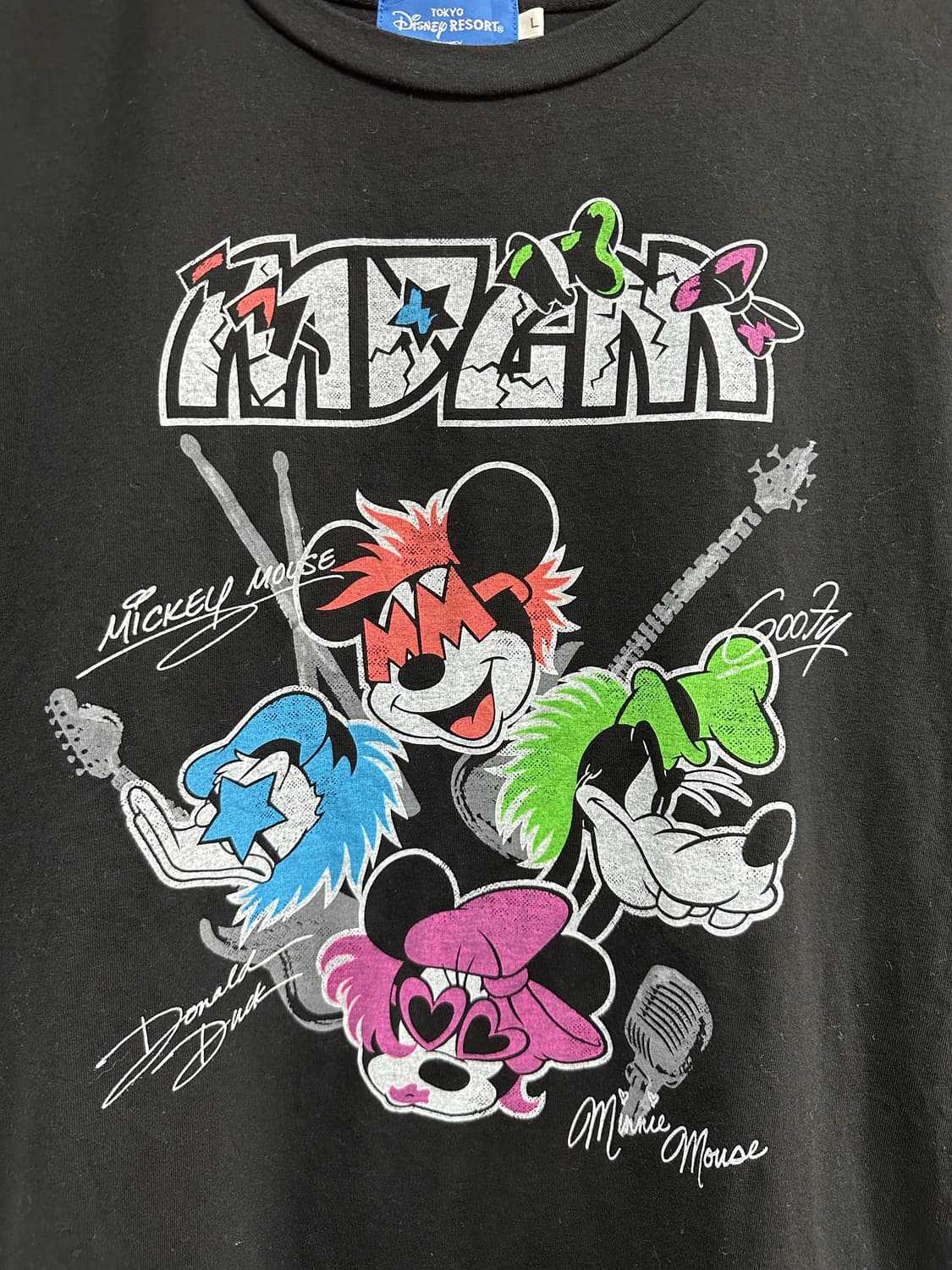 디즈니 Disney 도쿄 디즈니 리조트 록밴드 미키 미니 반팔 티셔츠 L 상품이미지2