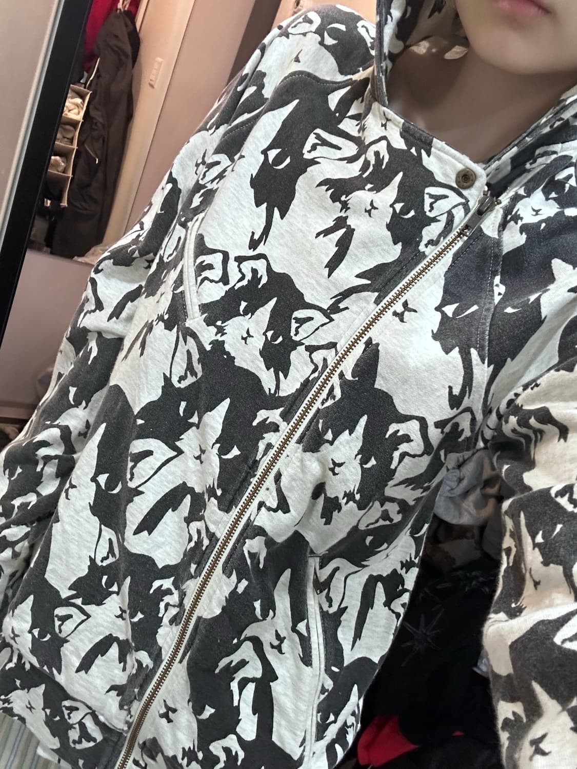고양이 후드집업 빈티지 상품이미지2