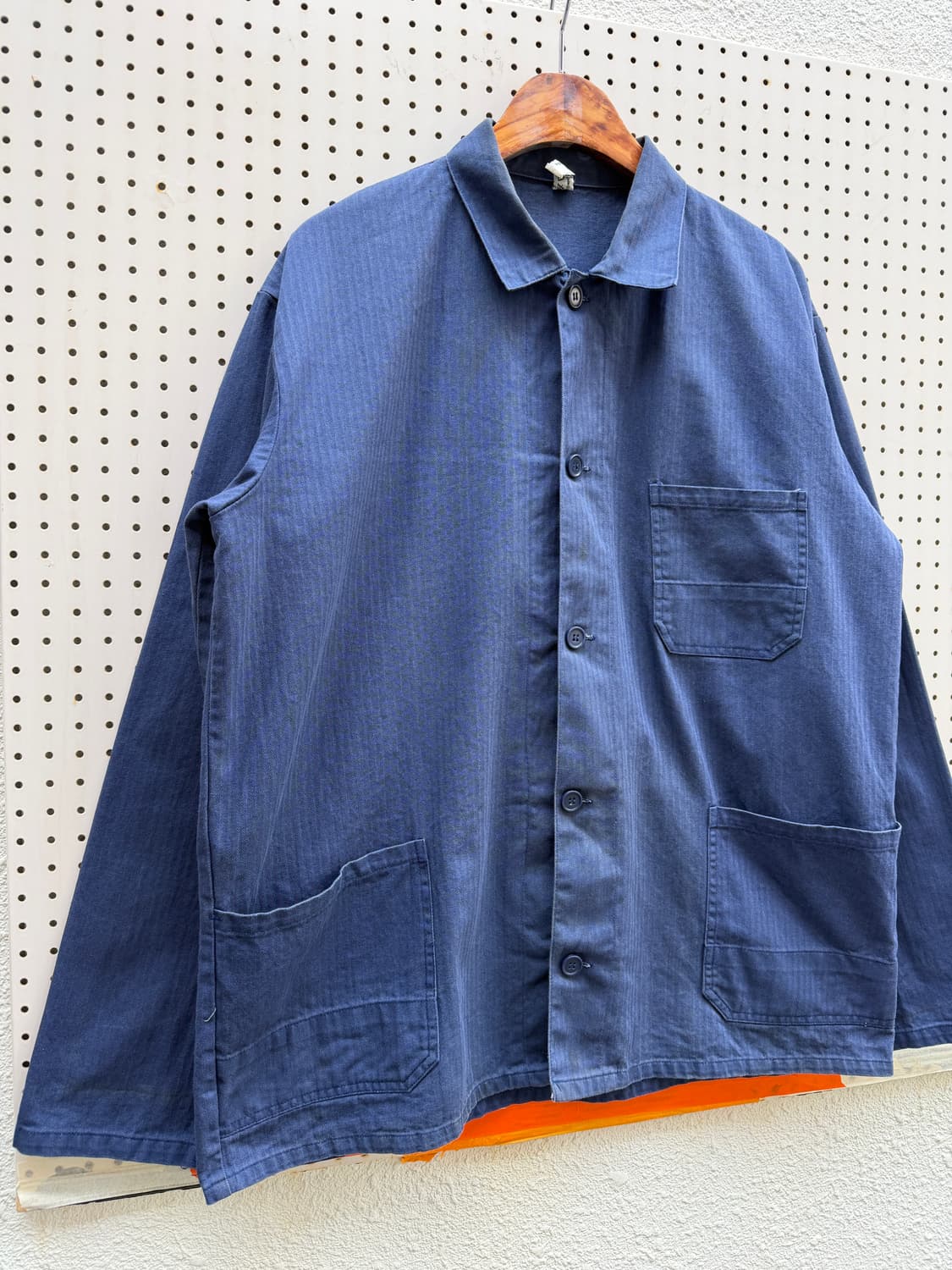 WASHED BLUE OLD VINTAGE HBT 헤링본 프렌치워크자켓 상품이미지5