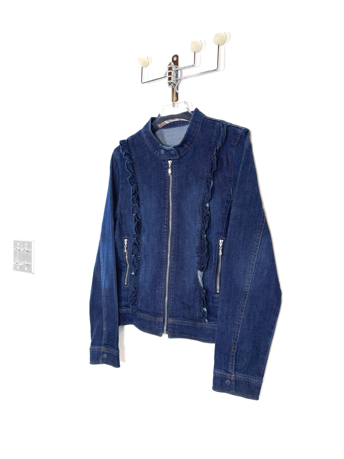 히로코 코시노 비스 러플 데님 라이더 자켓 상품이미지4