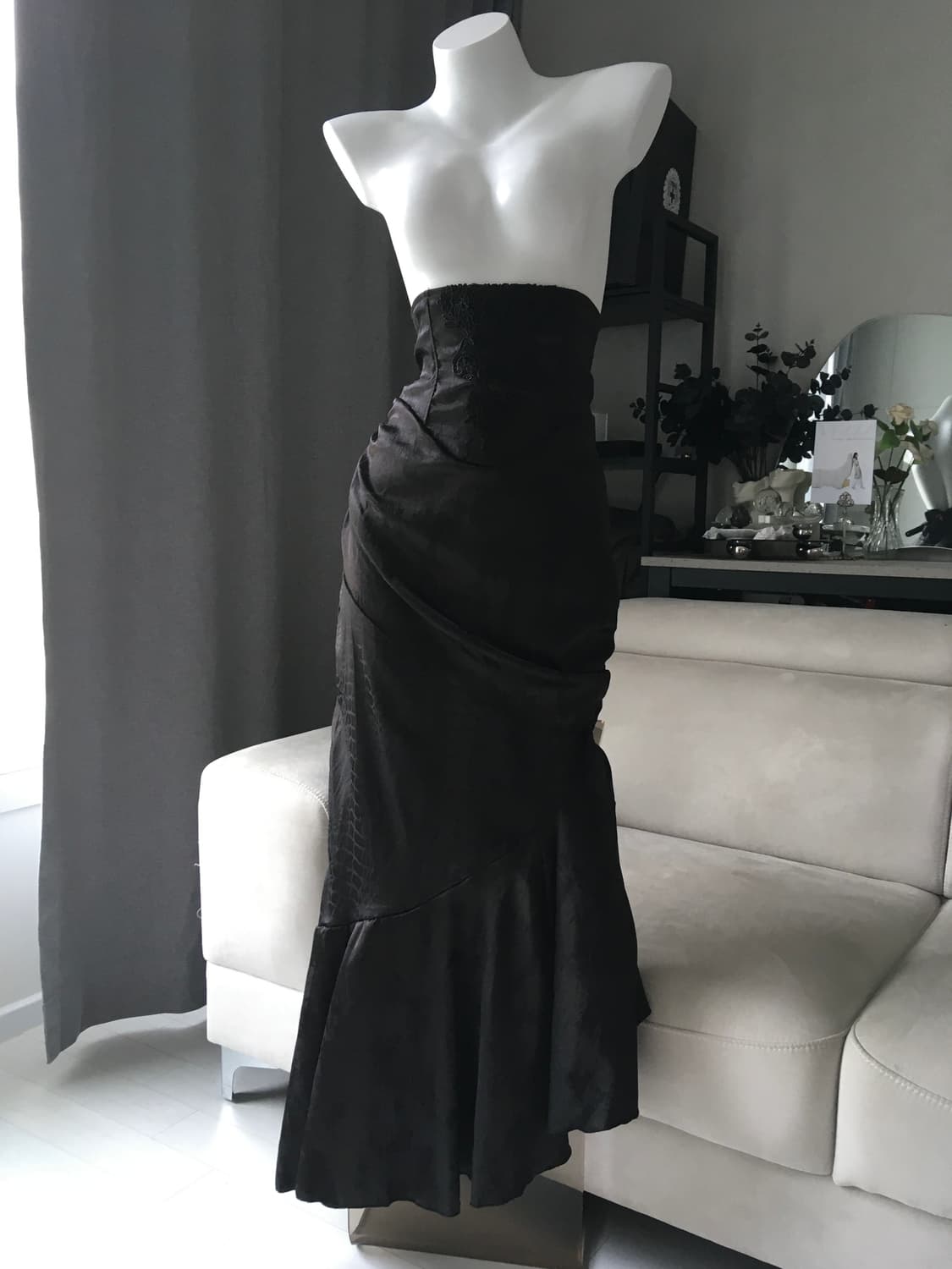 ༒ Gothic drape long skirt 상품이미지1