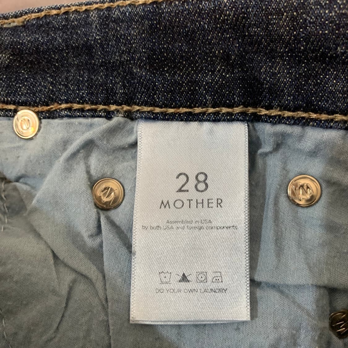 28인치 마더진 인사이더 크롭 세미 부츠컷 스판 밴딩 데님 청바지 상품이미지7