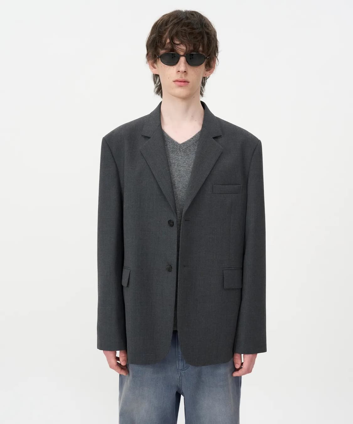 인사일런스 오버사이즈 울 블레이저 DARK GREY L 사이즈 상품이미지1