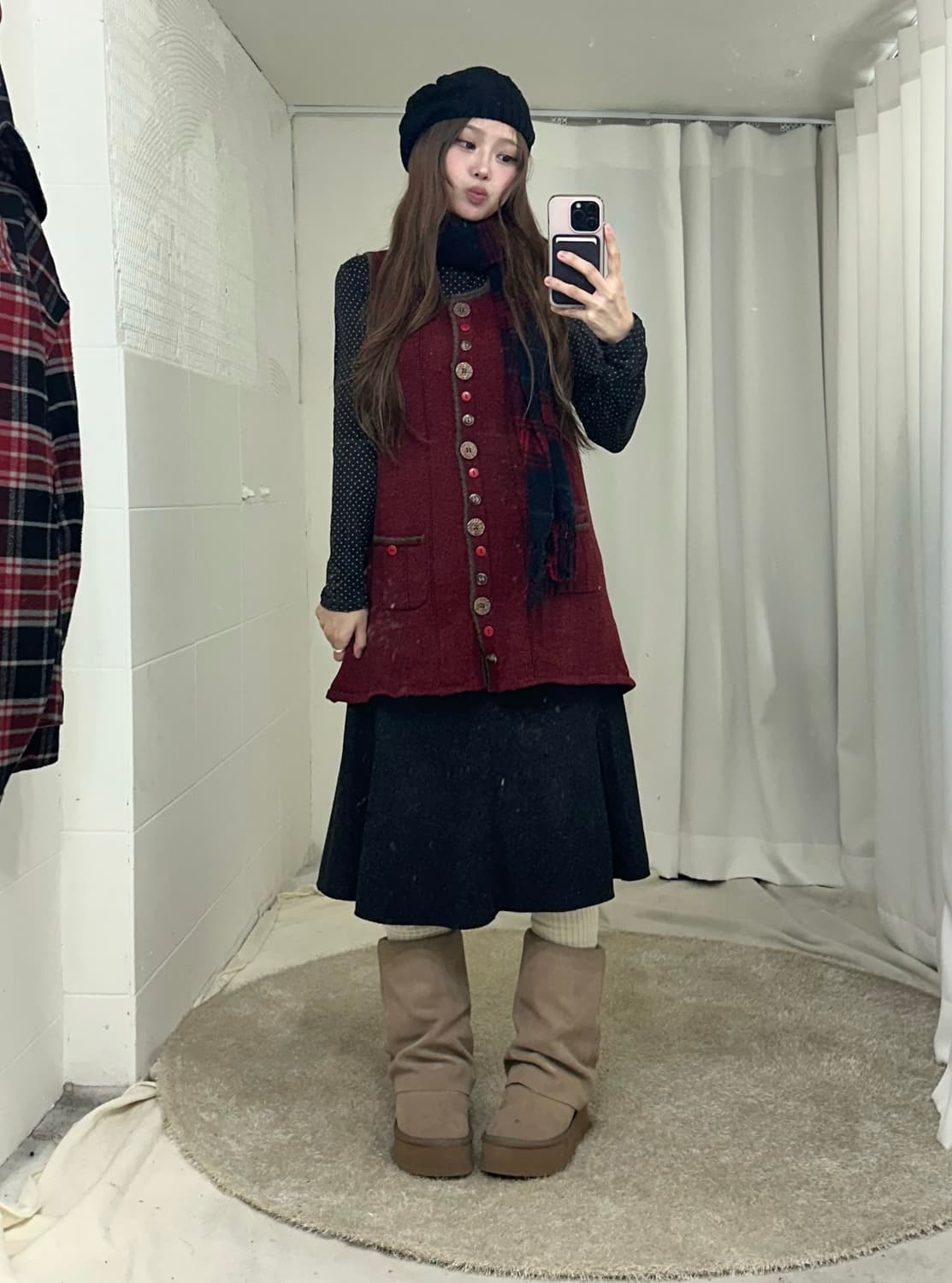 블랙레드 니혼진 사이드지퍼 피코트 코디세트 상품이미지3