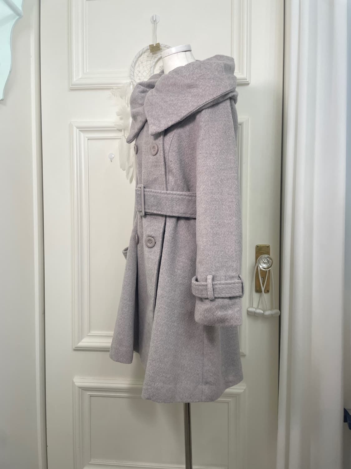 CECIL MCBEE gray big collar belt point c 상품이미지2