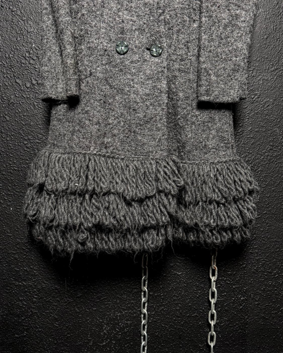 Layered Fringe Hem Double Coat 상품이미지5