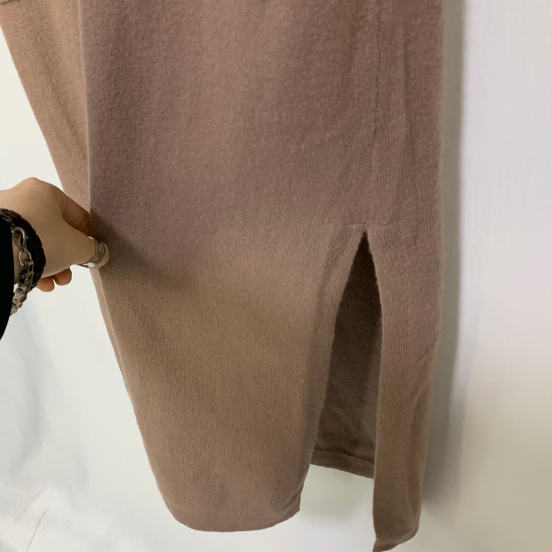 띠어리 캐시미어 100 롱 오픈형 로브 가디건 인디핑크 빈티지 여성 상품이미지5