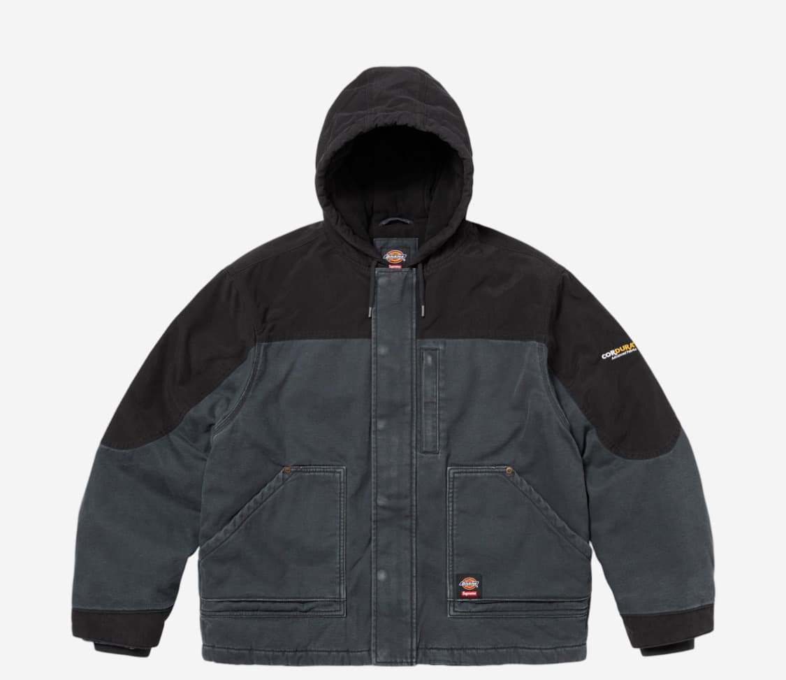 슈프림 x 디키즈 코듀라 후드 워크 자켓 블랙 - 25FW 상품이미지1