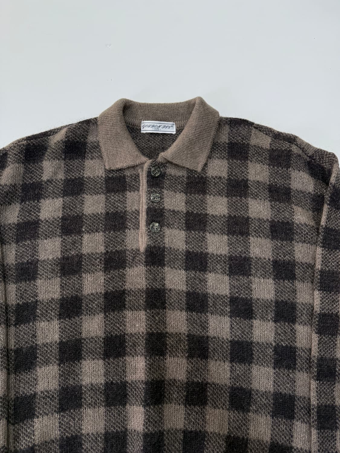 빈티지 체크 니트 폴로 스웨터 상품이미지2