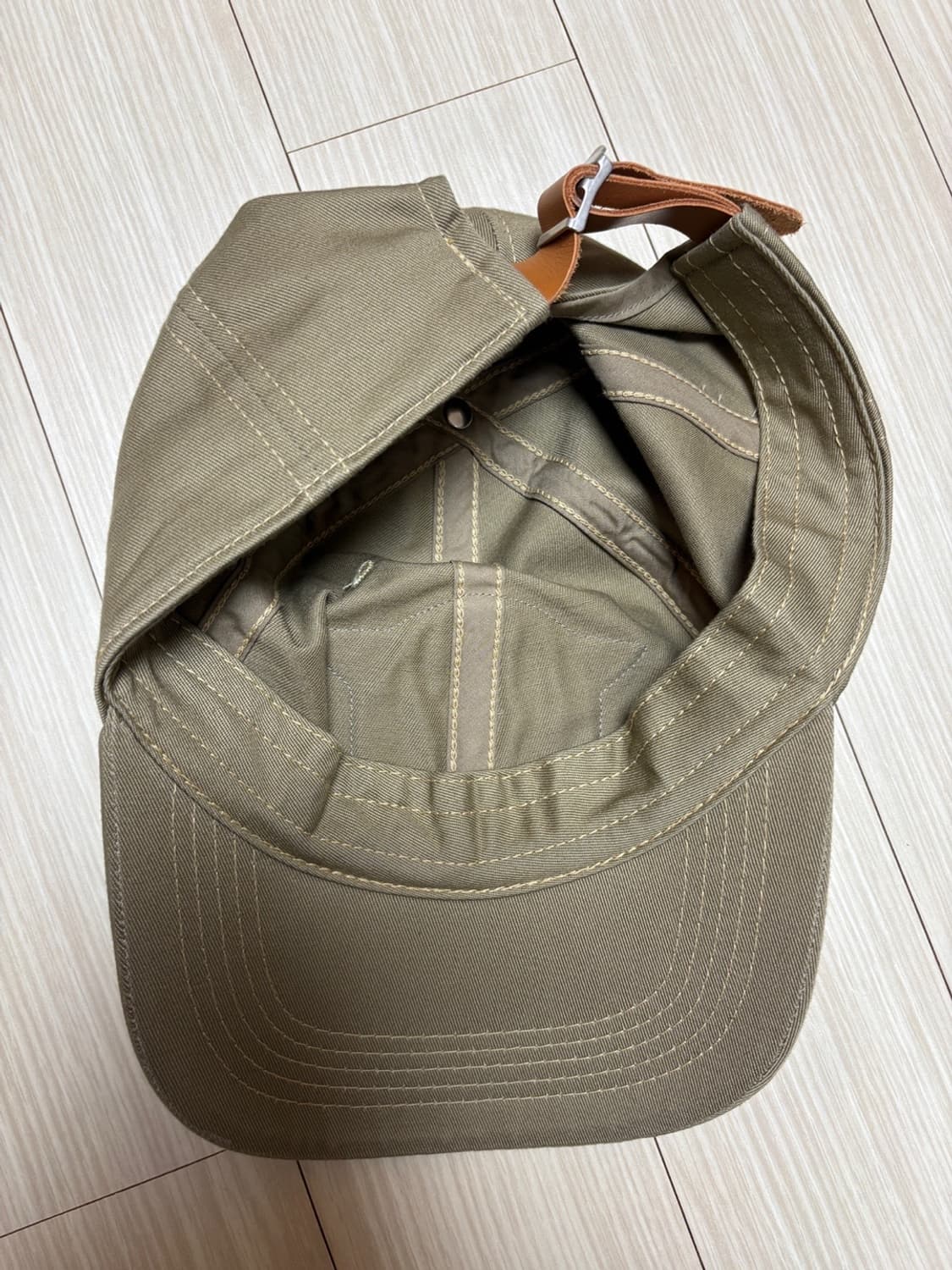 리얼맥코이 모자 로고 베이스볼 캡모자 (카키, 새상품) 상품이미지2