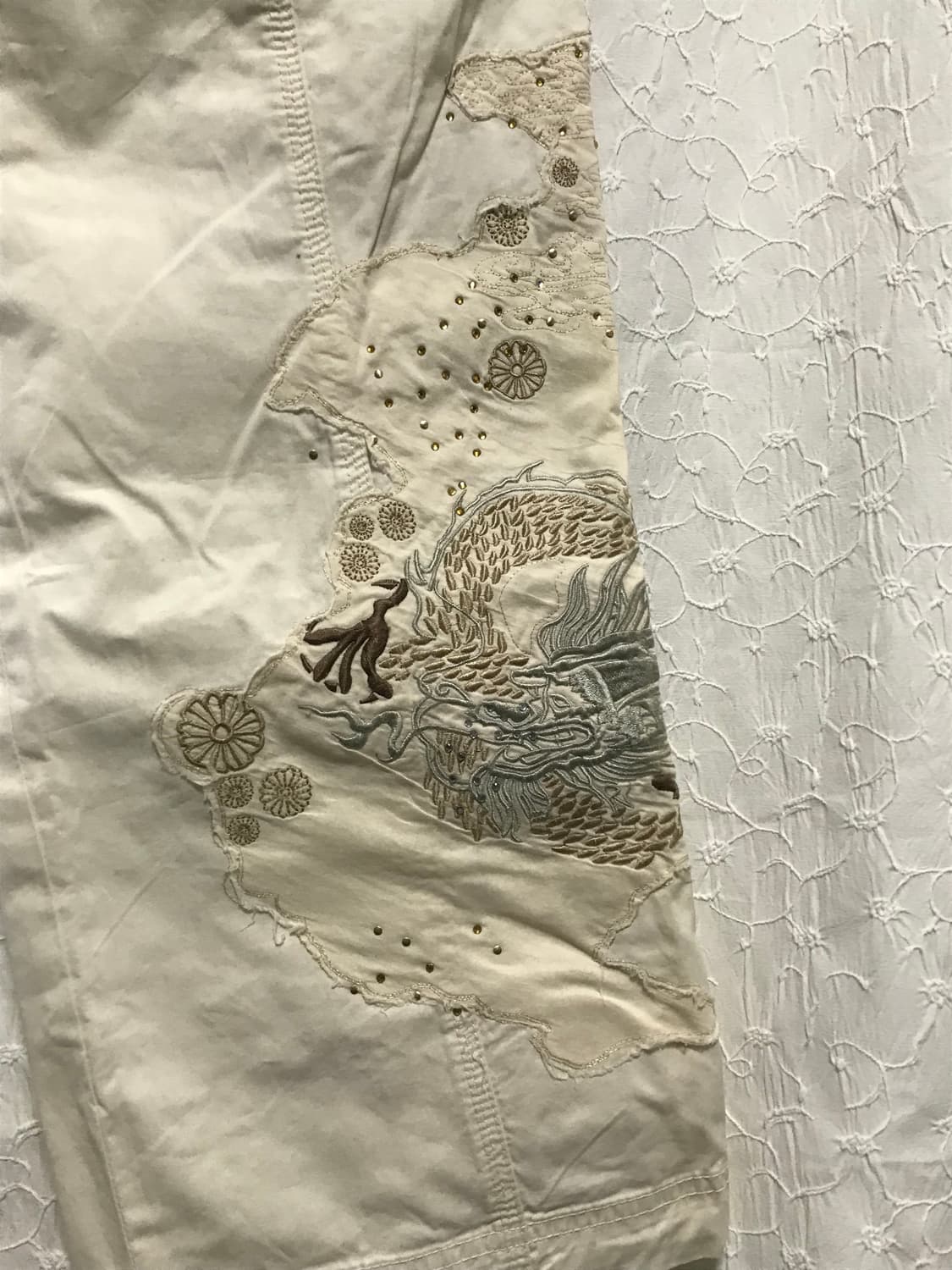 빈티지 y2k 오리엔탈 코르셋 자수 카고 팬츠 상품이미지8