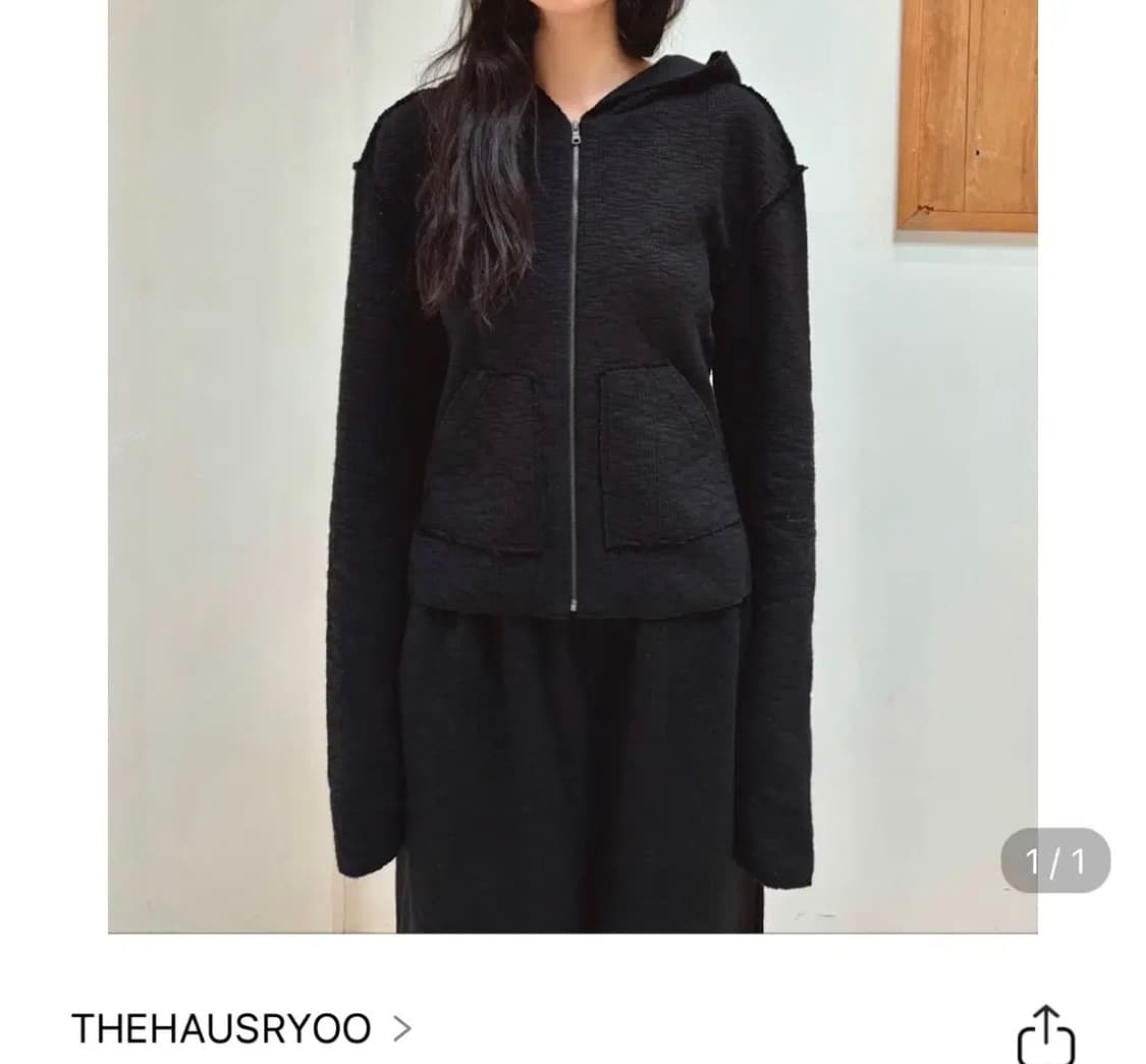 더하우스류 집후드 인 빈티지 니트 블랙 상품이미지1