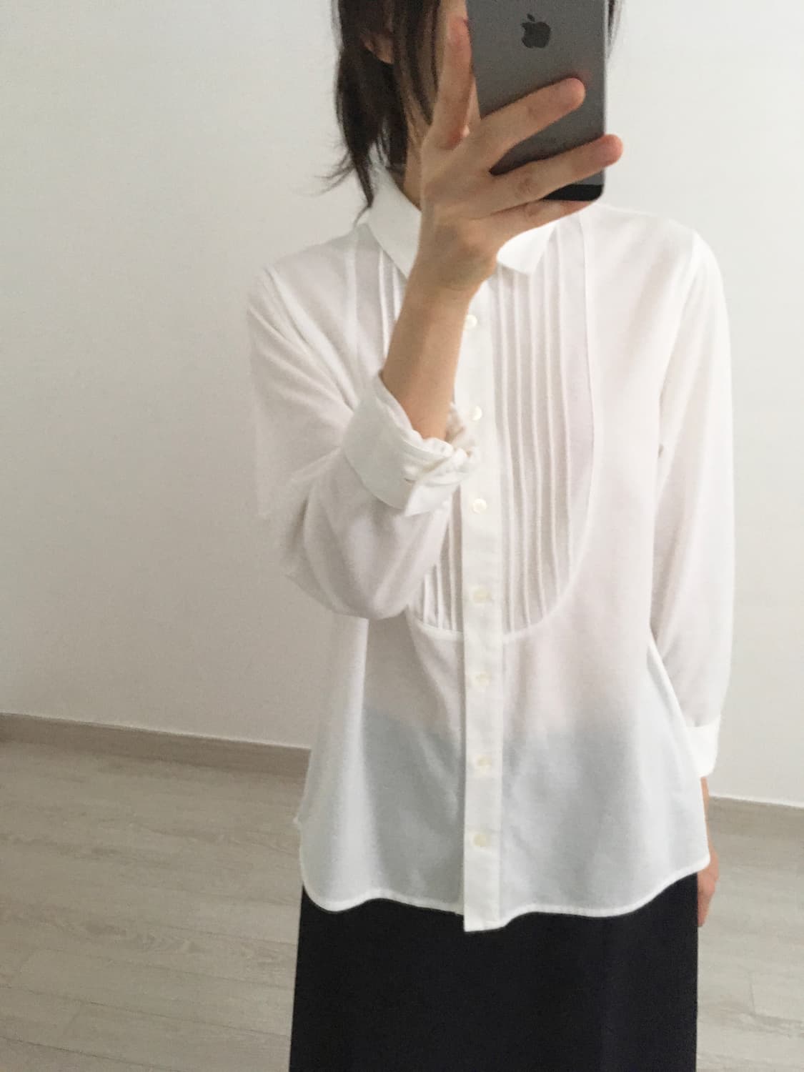 pintuck pique shirt 상품이미지2