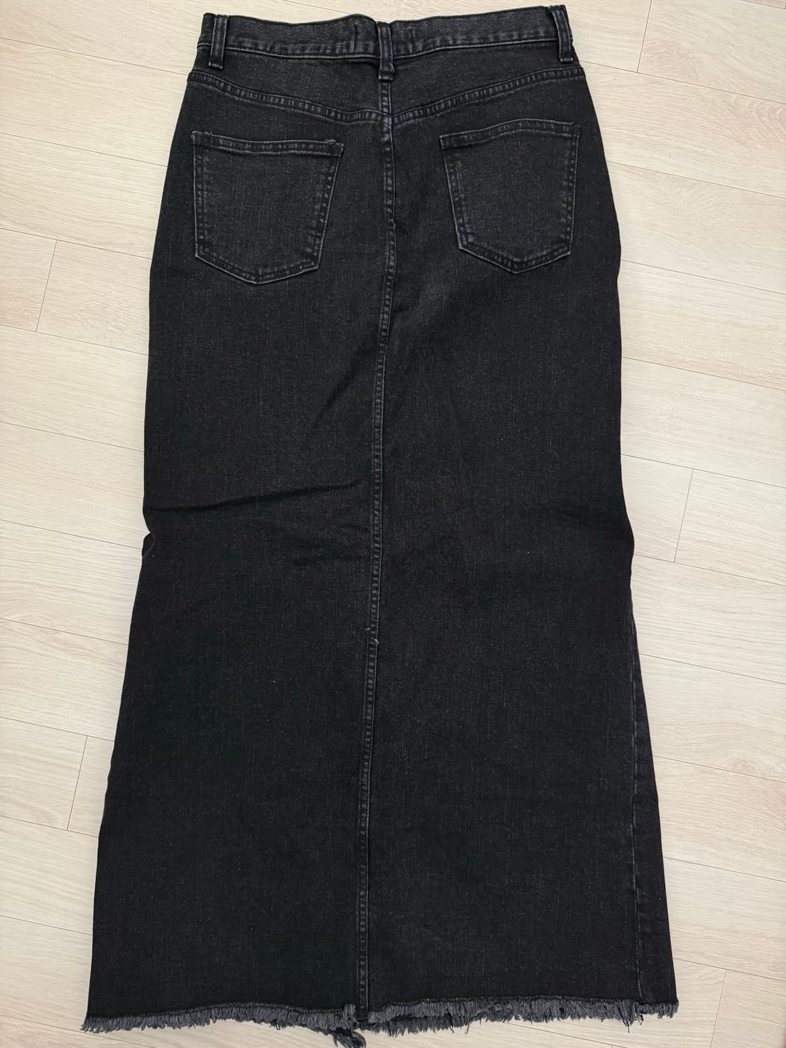 르(le) 블랙 데님 롱 스커트 L사이즈 상품이미지7