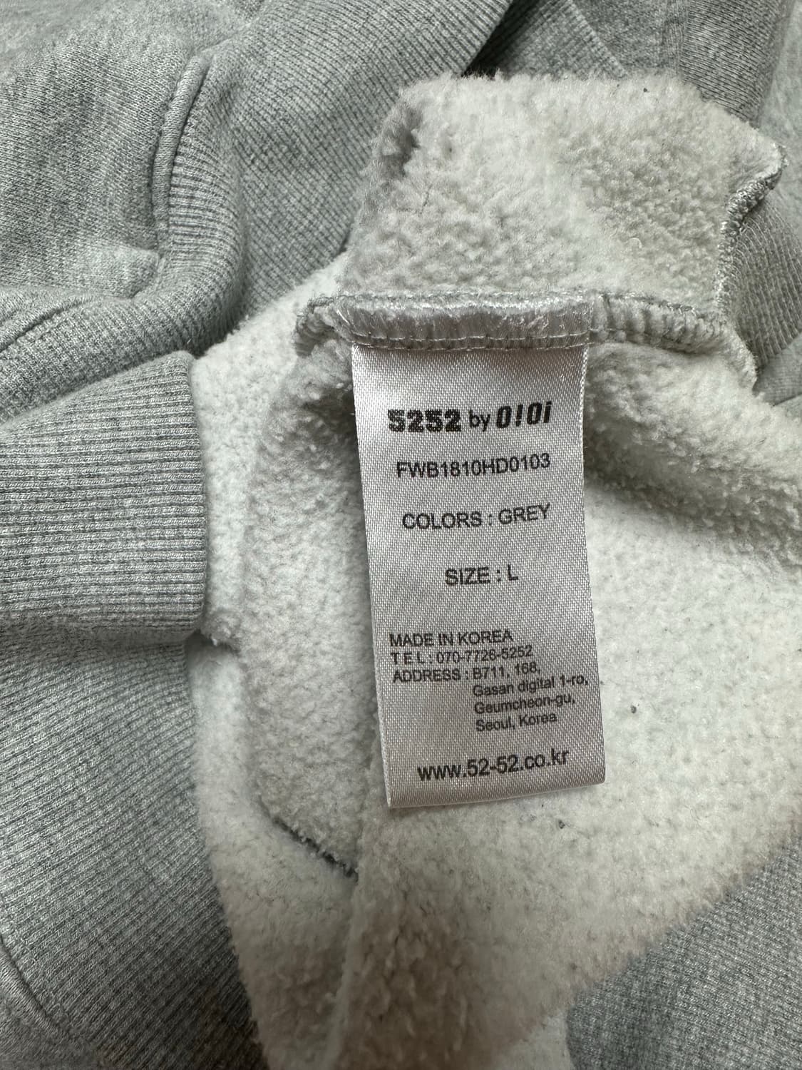 OiOi(오아이오아이) 그레이 후드티 L 상품이미지4