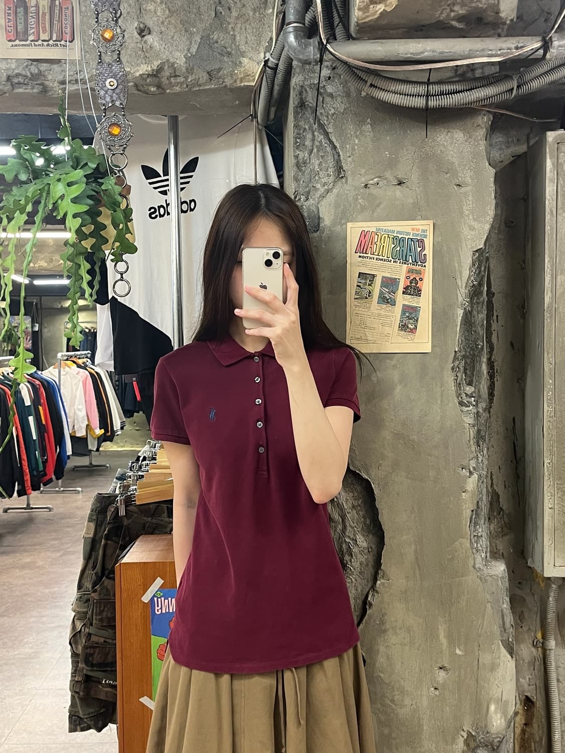 폴로 랄프로렌 반팔 카라티 버건디 M #csz795 상품이미지2