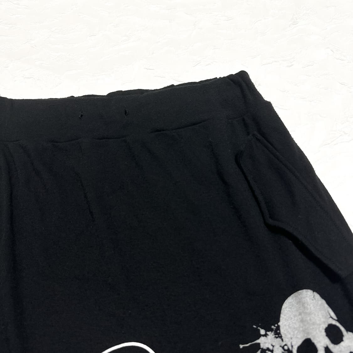 빈티지 펑크 해골 레터링 롱 스커트 상품이미지4