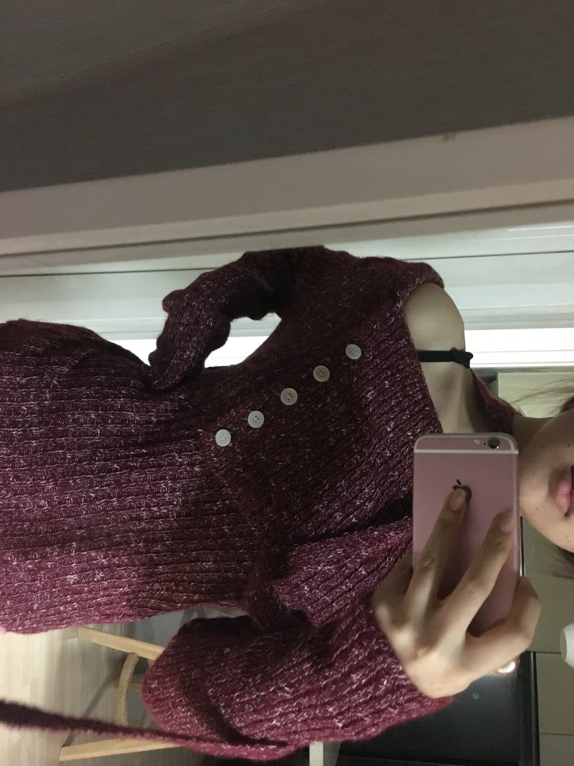 원숄더 오프숄더 버튼 니트 스카프 세트 상품이미지2