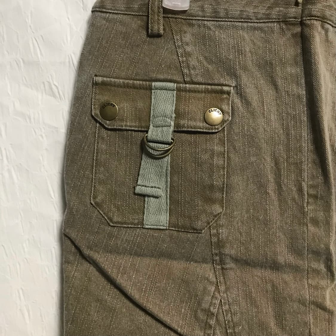 빈티지 00s y2k 코르셋 사선 절개 카고 미디 스커트 상품이미지4