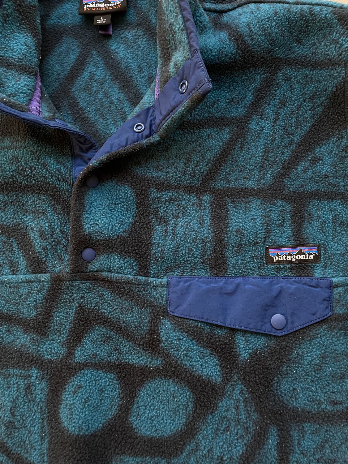 파타고니아 신칠라 아즈텍 블루 플리스 빈티지 patagonia 상품이미지4