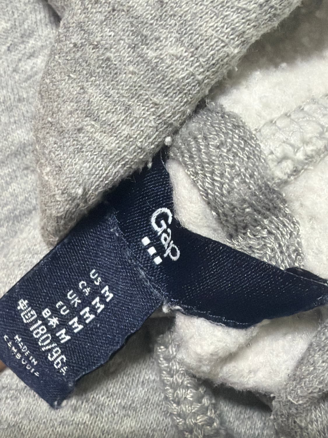 갭 회색 후드티 블랙로고 상품이미지2