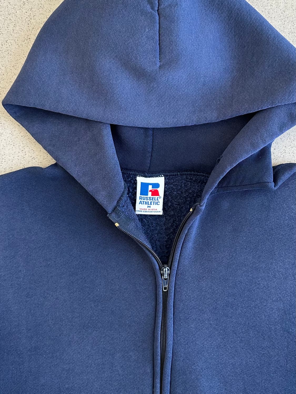 90s 빈티지 러셀 후드집업 네이비 M USA 상품이미지5