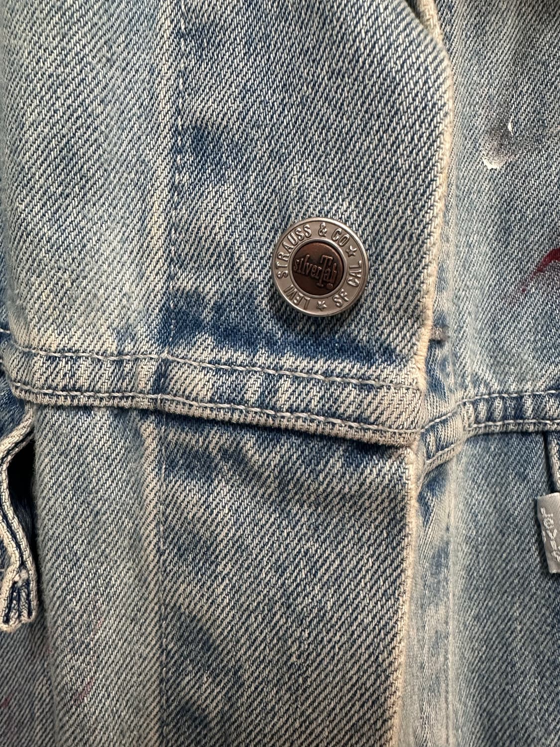 리바이스 실버탭 커스텀페인팅 오버핏 청자켓 XXL110 상품이미지6