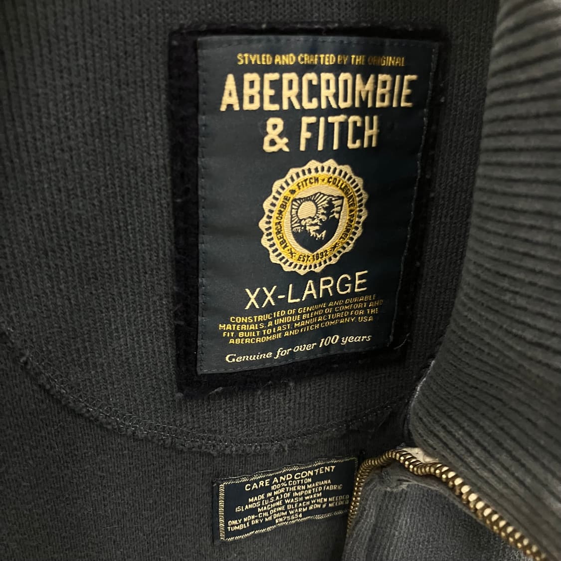 아베크롬비 네이비 센터 로고 집업 2XL 상품이미지3