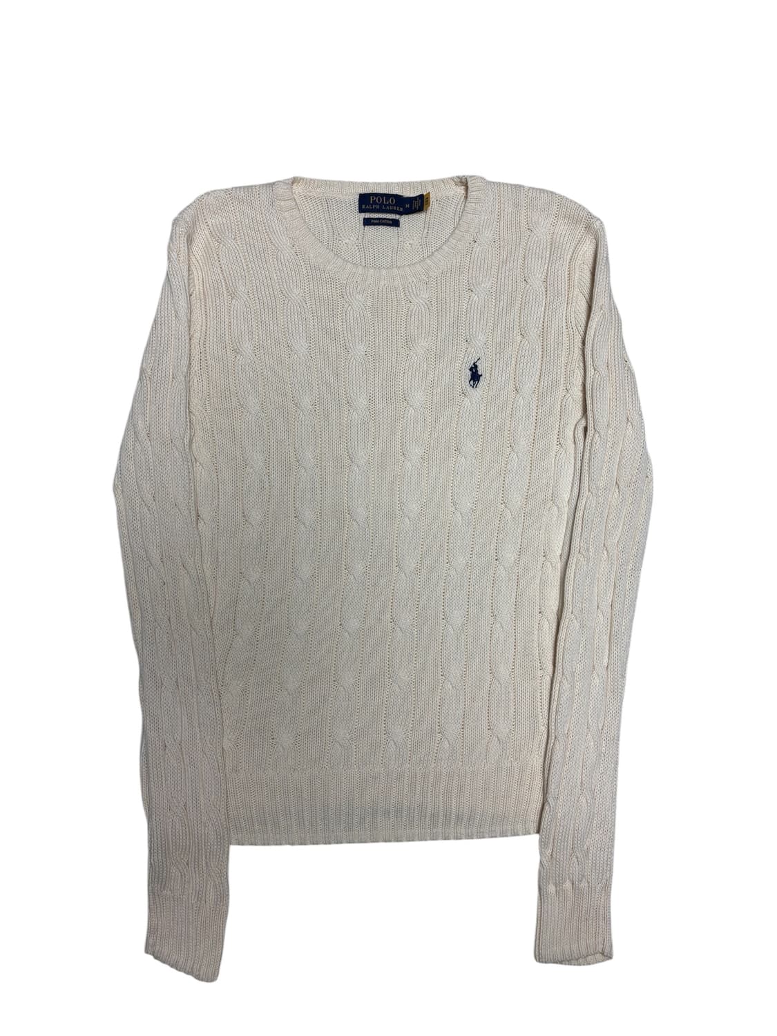 [정품] 폴로 랄프로렌 피마코튼 아이보리 케이블 꽈배기 니트 M 상품이미지1