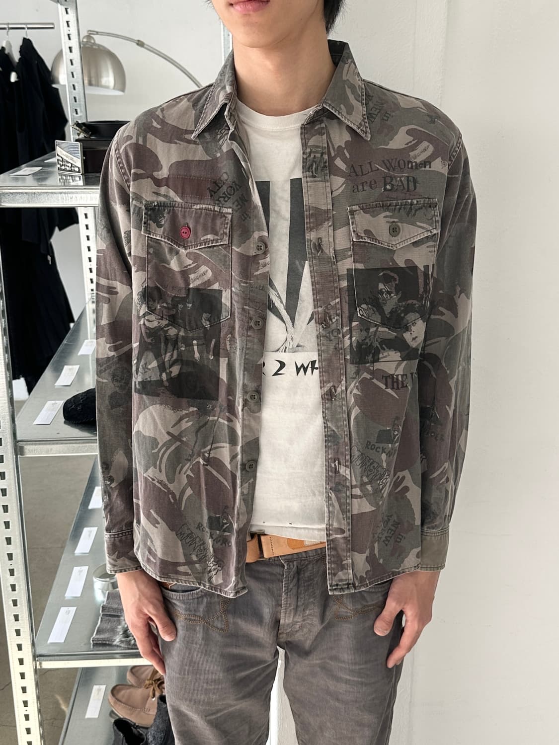 히스테릭 글래머 프린팅 카모 셔츠 상품이미지1