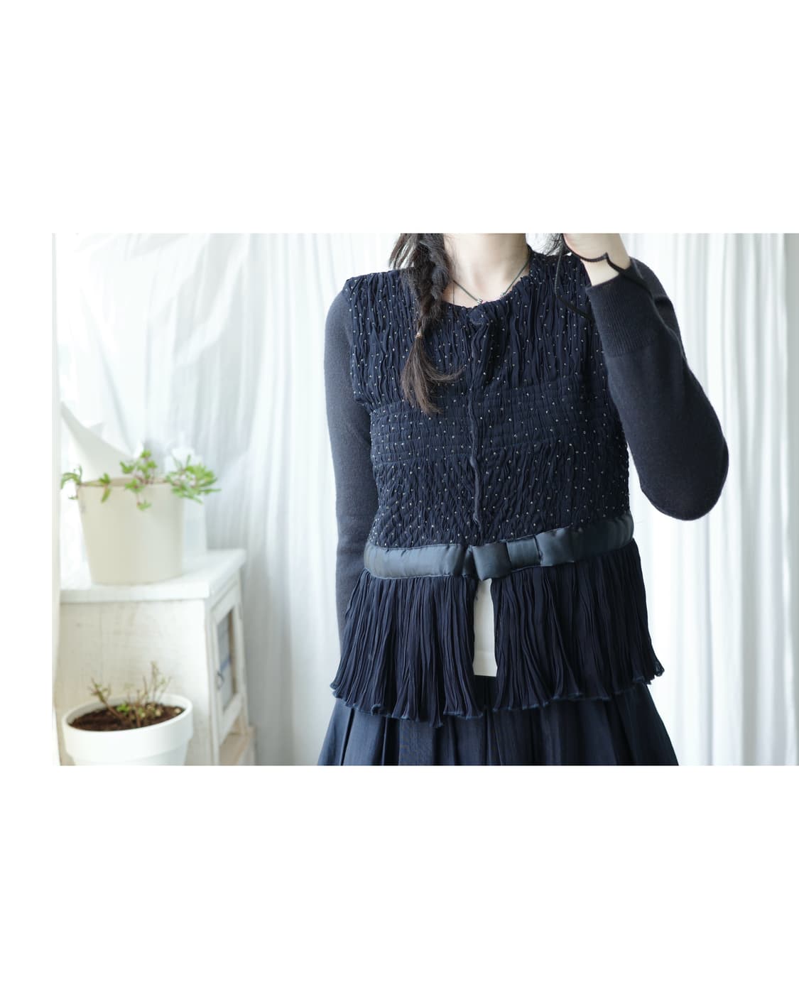  Navy dot ribbon cardigan 상품이미지9