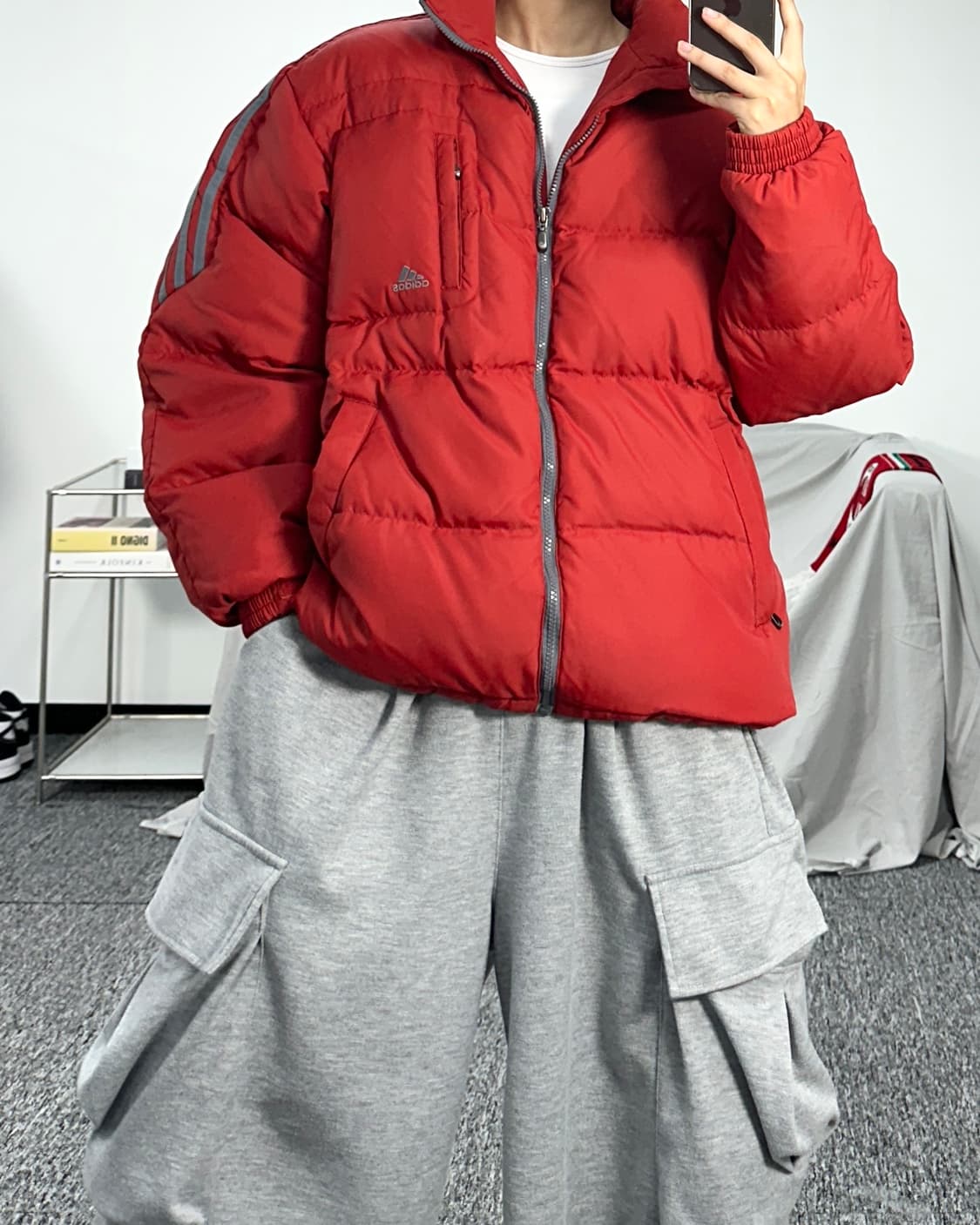 아디다스 00s 올드스쿨 브릭레드 패딩 XL 상품이미지5