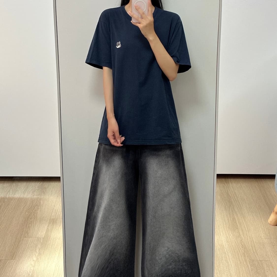 메종키츠네 폭스 헤드 패치 반팔 티셔츠 상품이미지1