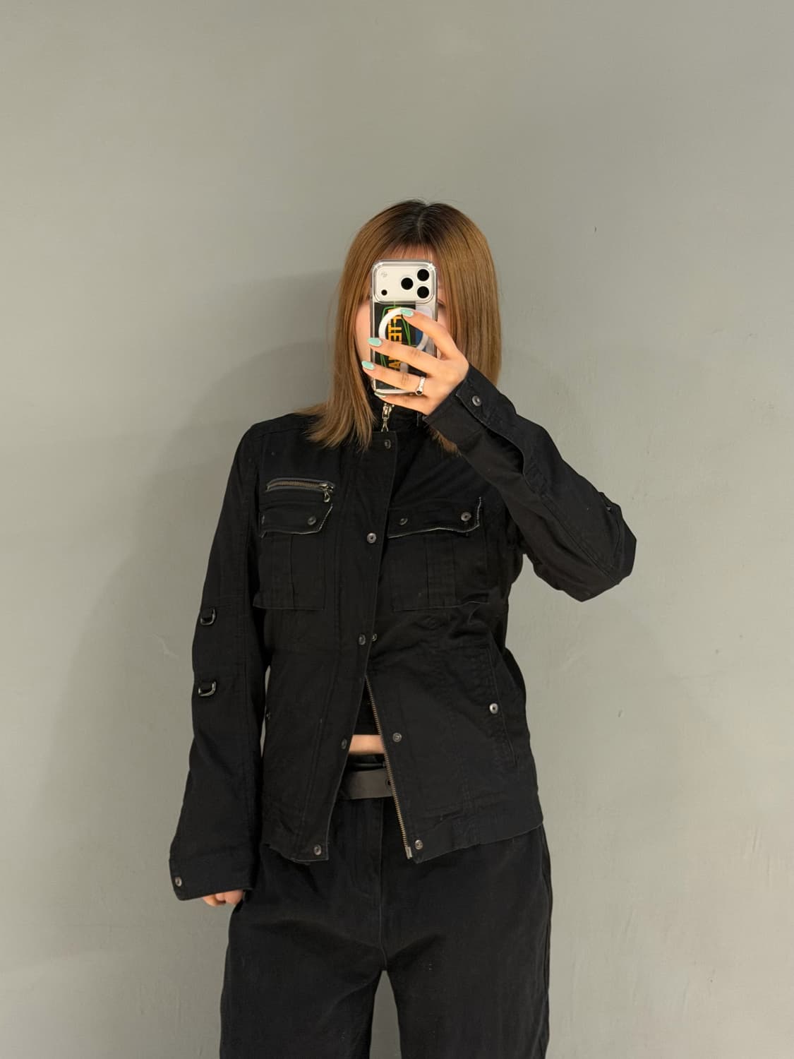 strap detail high-neck 2-way jacket 상품이미지2