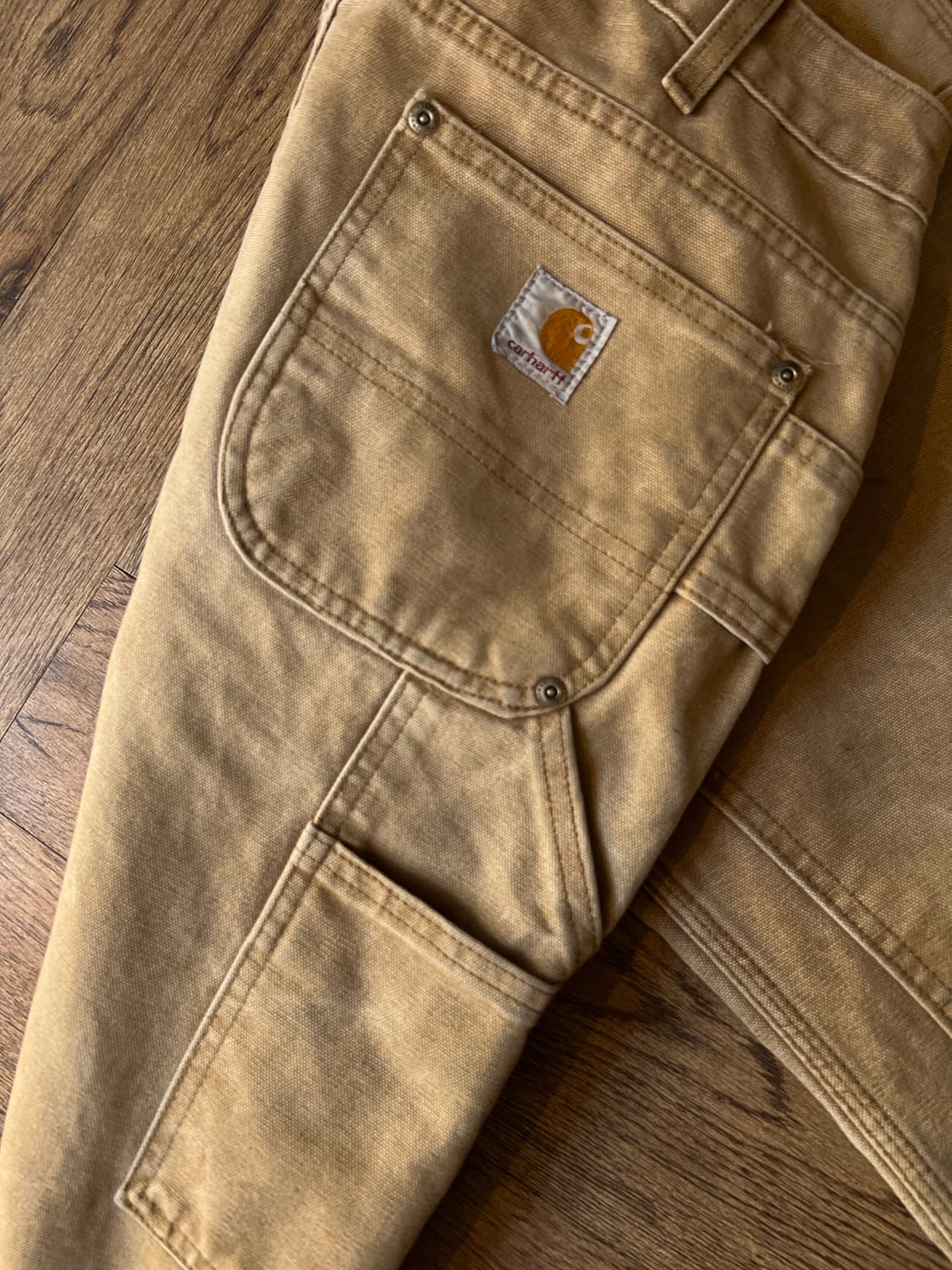 [30]칼하트 USA 빈티지 페인팅 브라운 더블니 워크 팬츠 상품이미지8