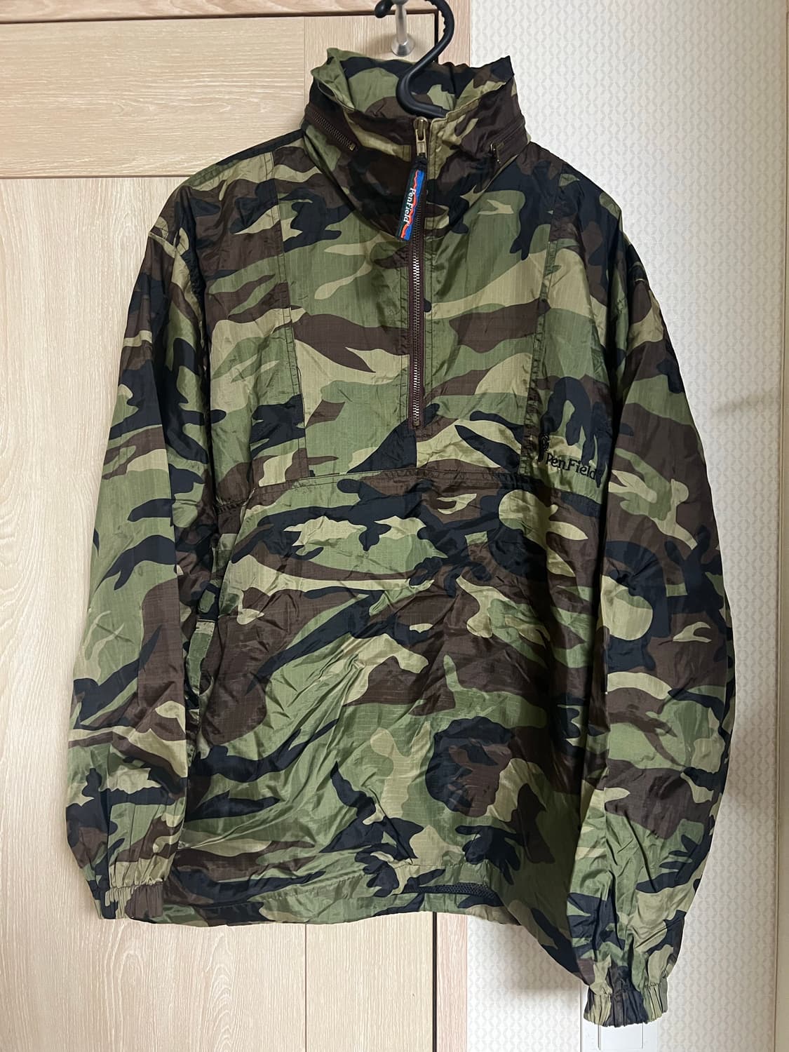 90s 펜필드 우드랜드패턴 나일론 후드 자켓 바람막이 아노락  빈티지 상품이미지1
