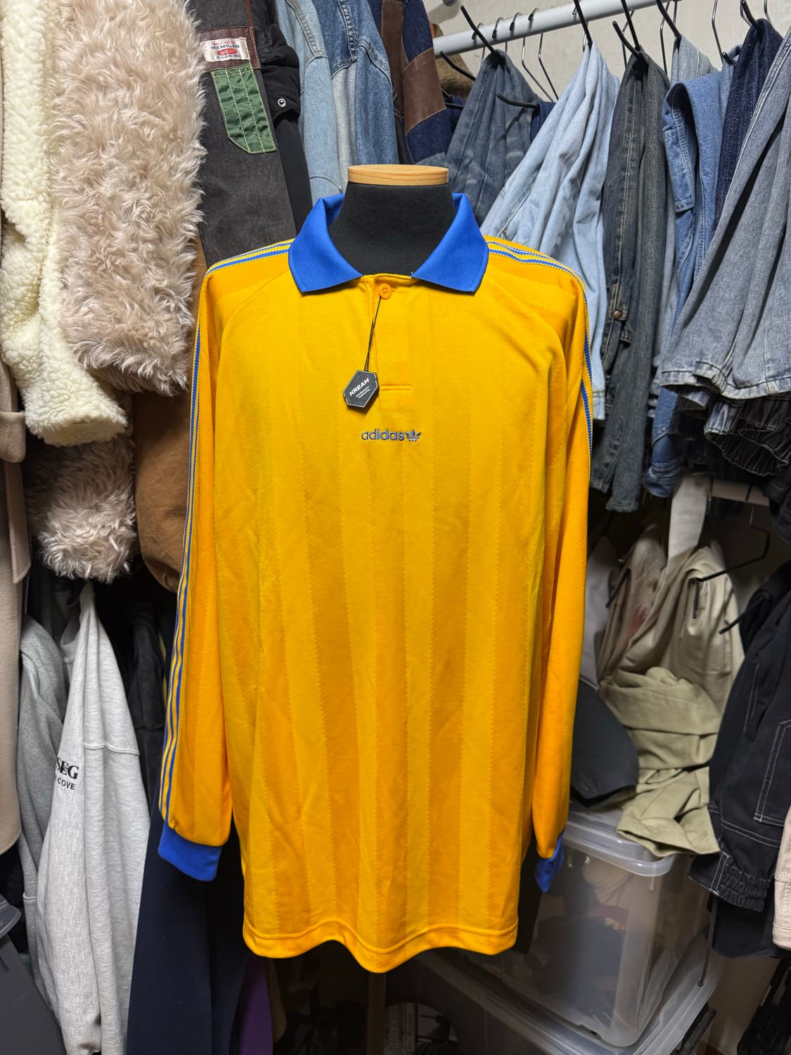 [XL] 새상품 아디다스 롱슬리브 져지 옐로우 상품이미지1