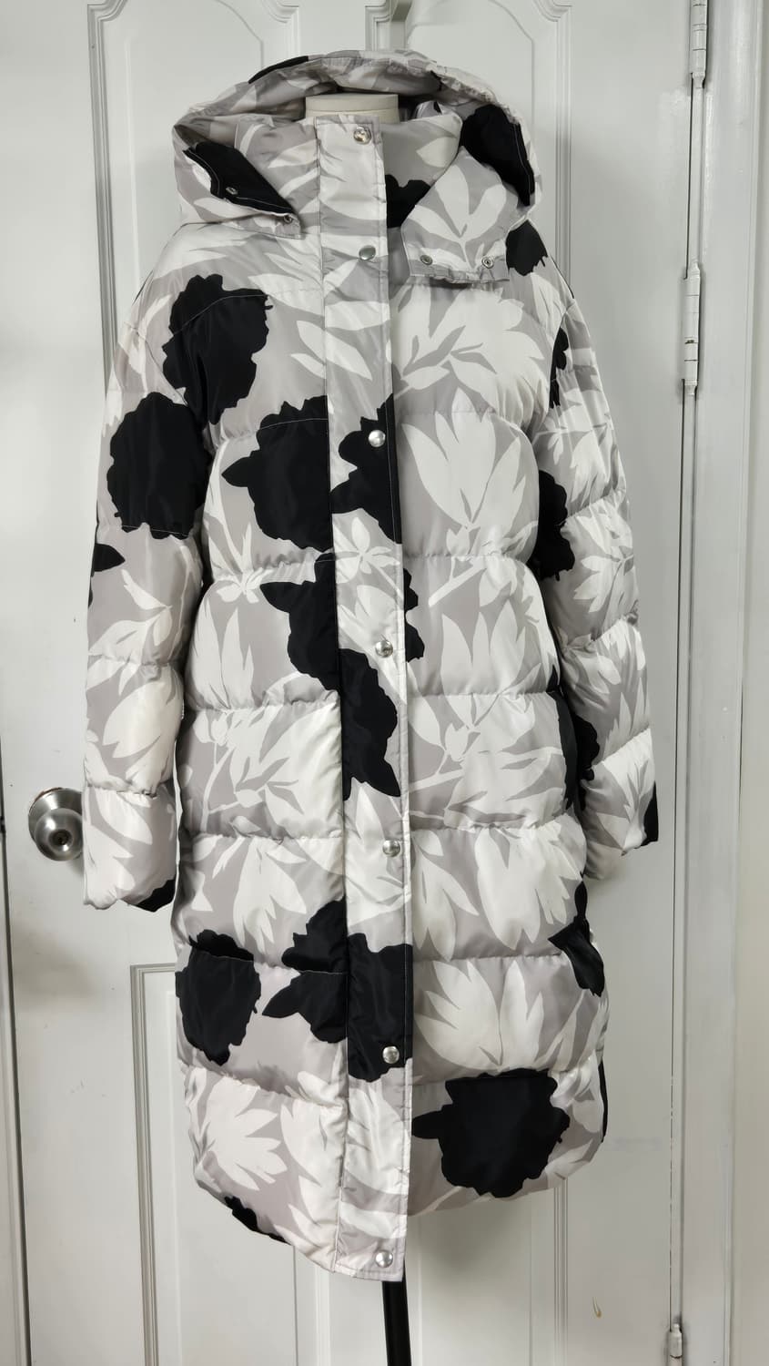 마리메꼬 플라워 패턴 롱패딩 상품이미지1