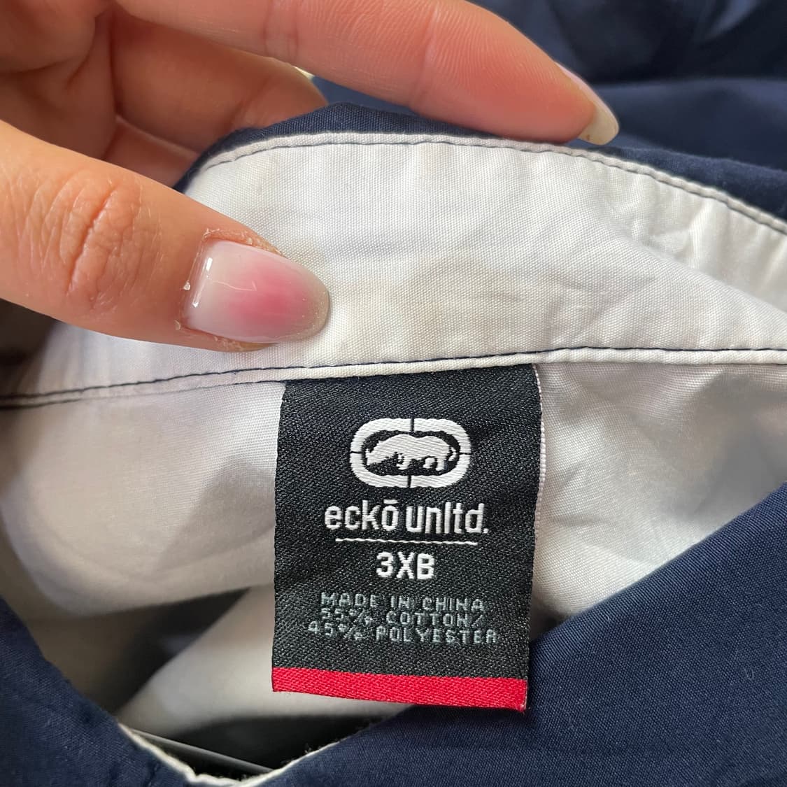 에코언리미티드 네이비 투포켓 빅로고 반팔셔츠 3XL 상품이미지6