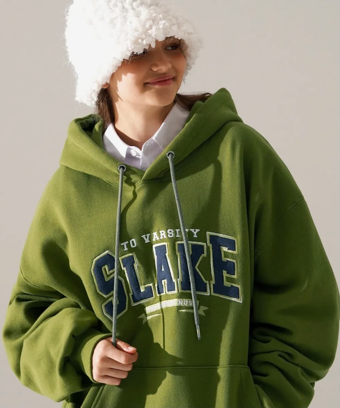 (M)TWN SLAKE 올리브 후드티 상품이미지5