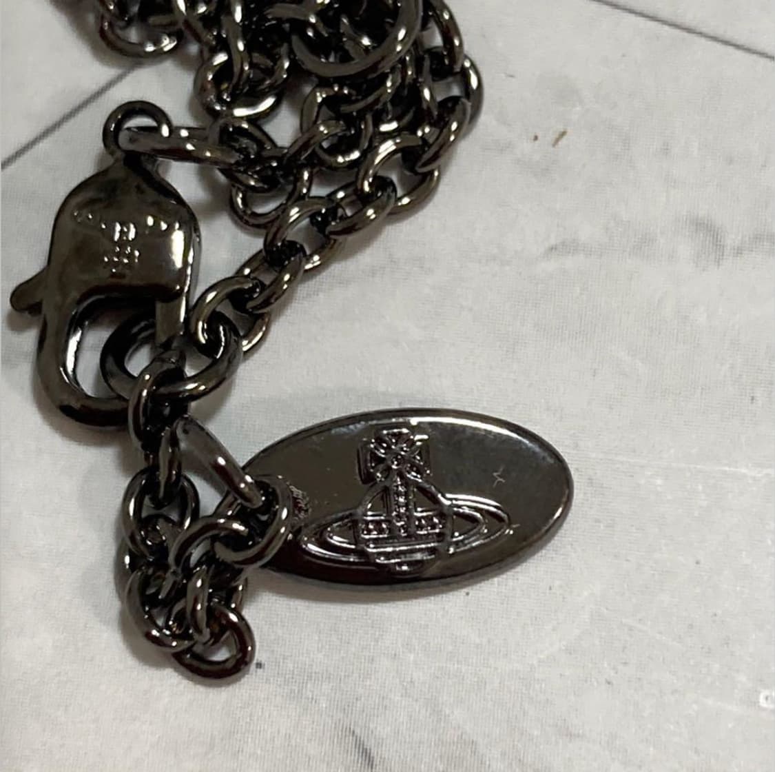 비비안웨스트우드 아카이브 화이트크리스탈 그레이실버 orb 팬던트 목걸이 상품이미지4