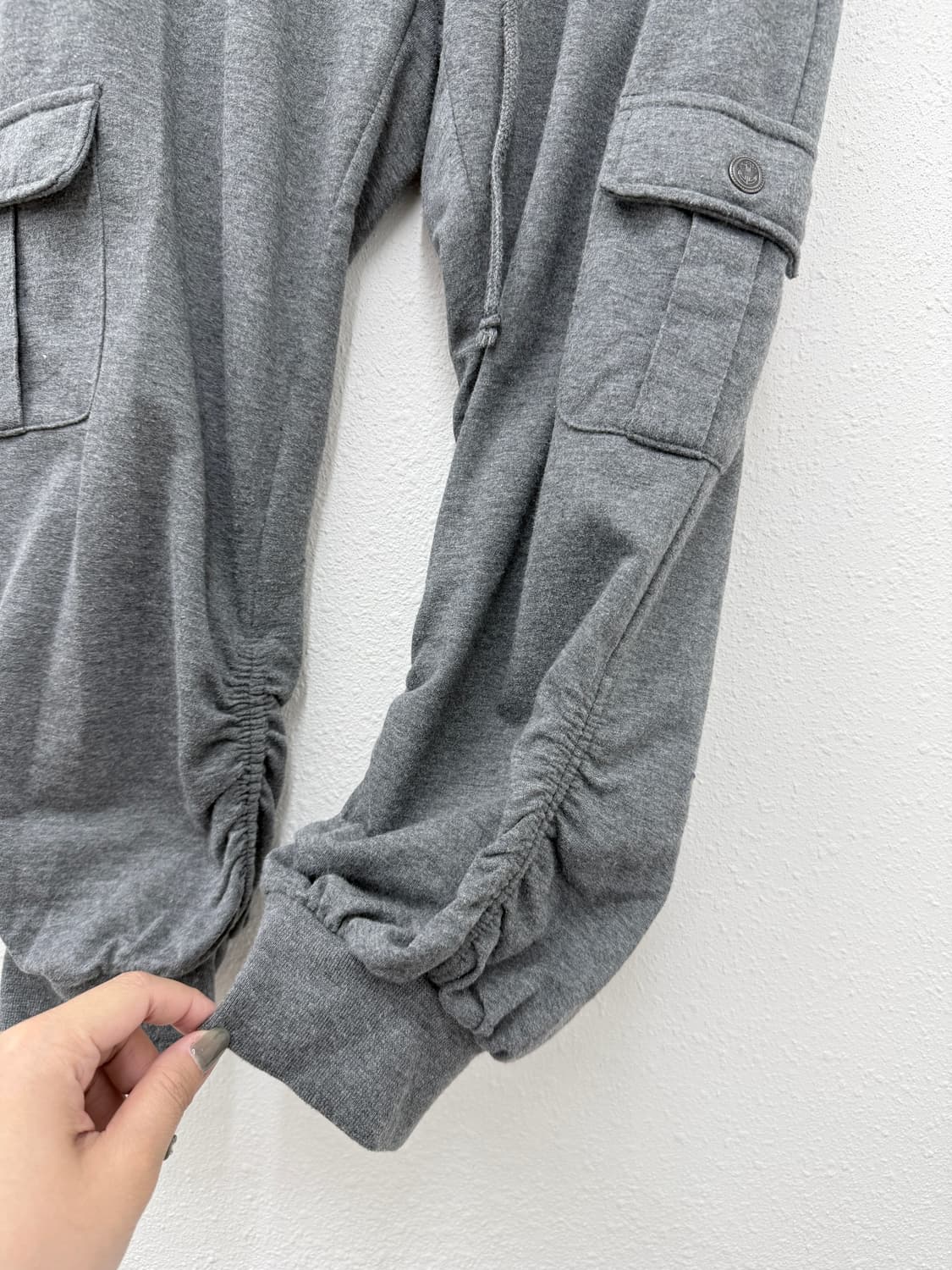 빈티지 리이트 그레이 셔링 카프리 팬츠 상품이미지3