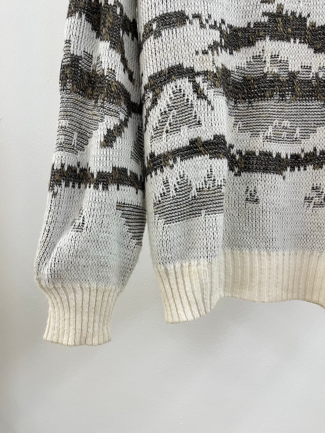 90s USA 빈티지 패턴 니트 크루넥 스웨터 상품이미지4