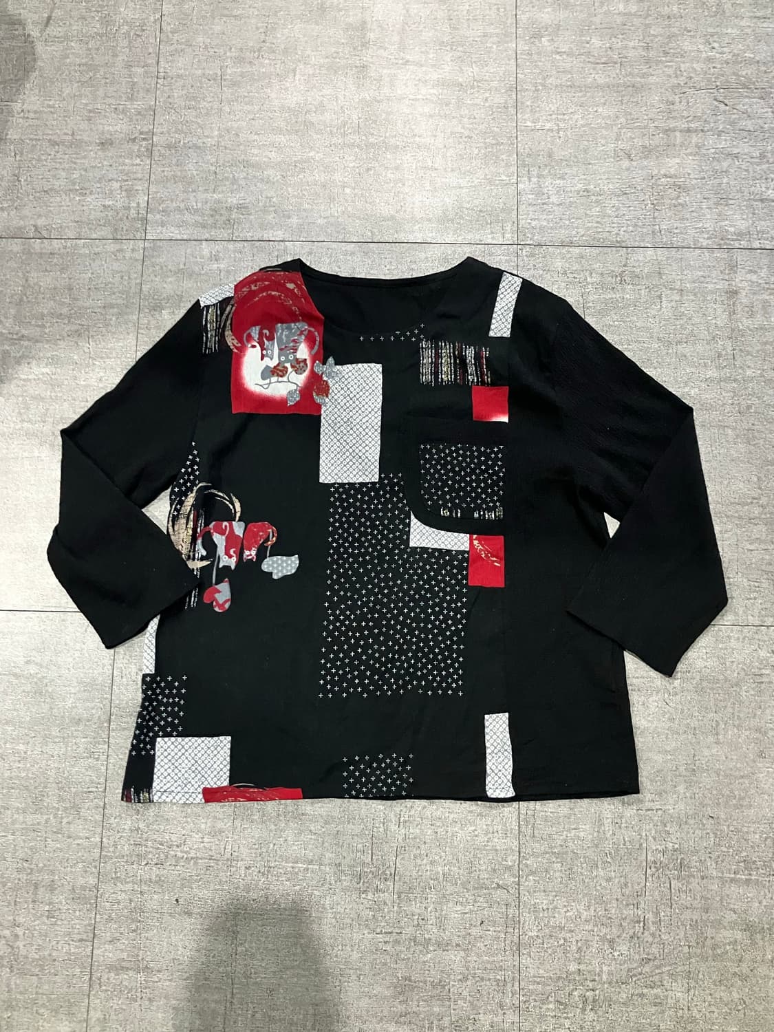 일본빈티지 하구미모리걸 할메카지 원포켓 롱슬리브 상품이미지1