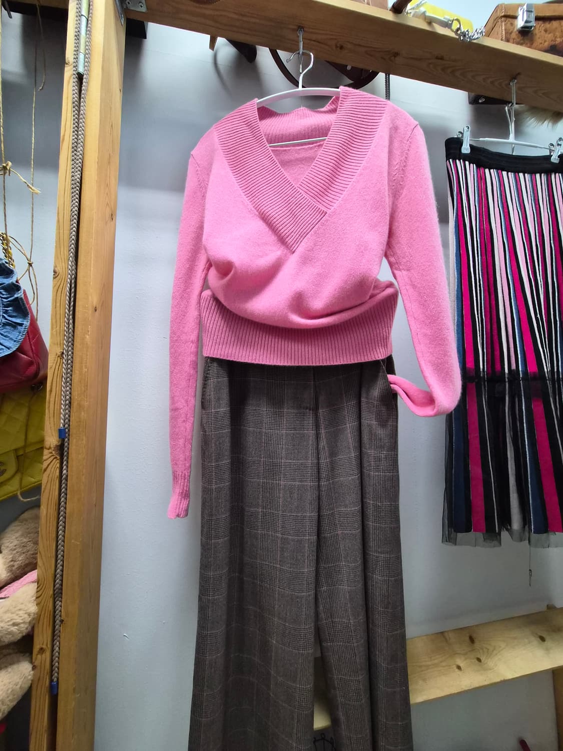 수입 캐시미어100% 니트. 막스마라 체크팬츠 상품이미지1