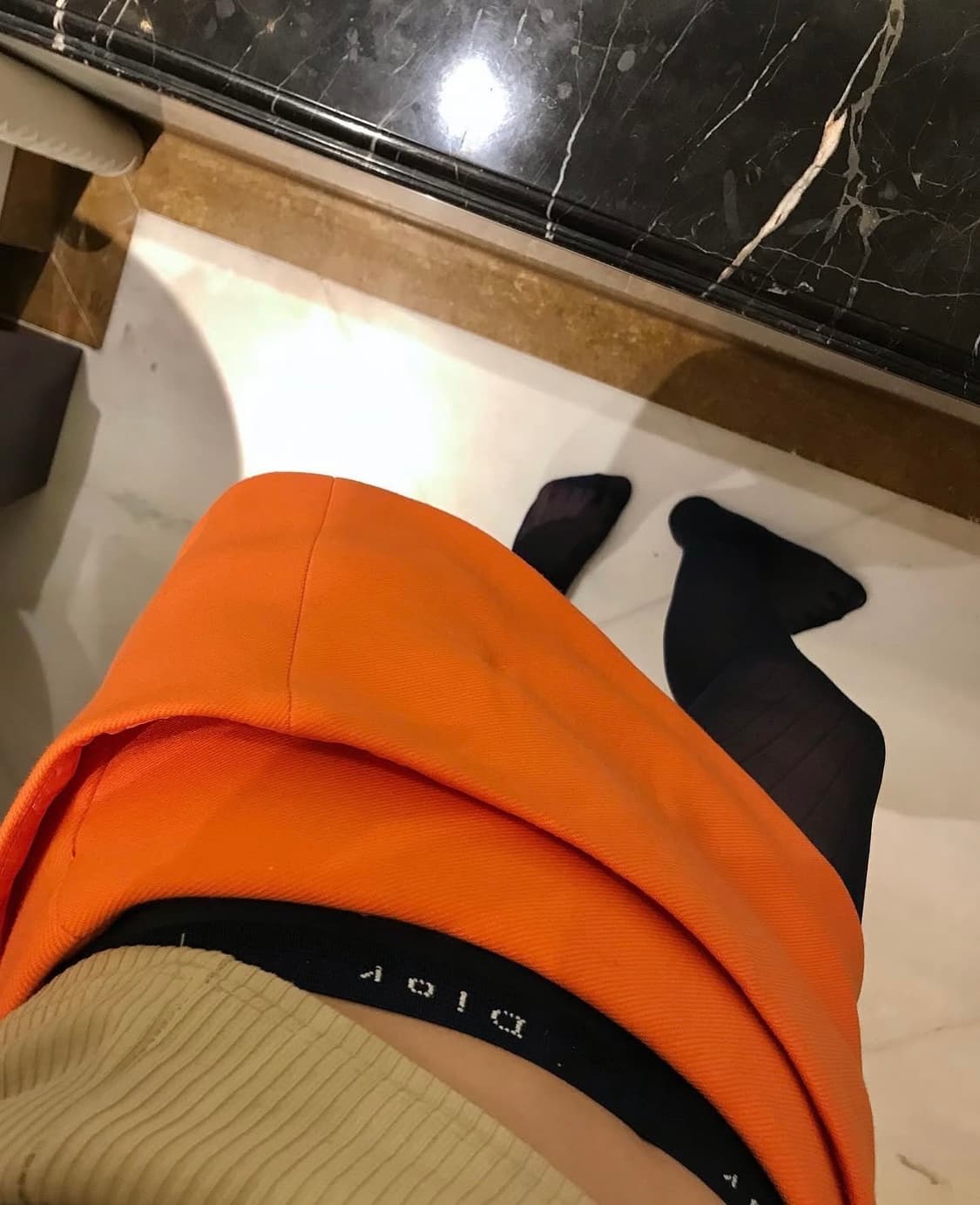 에옹쓰 2 Layered mini skirt - orange  상품이미지4