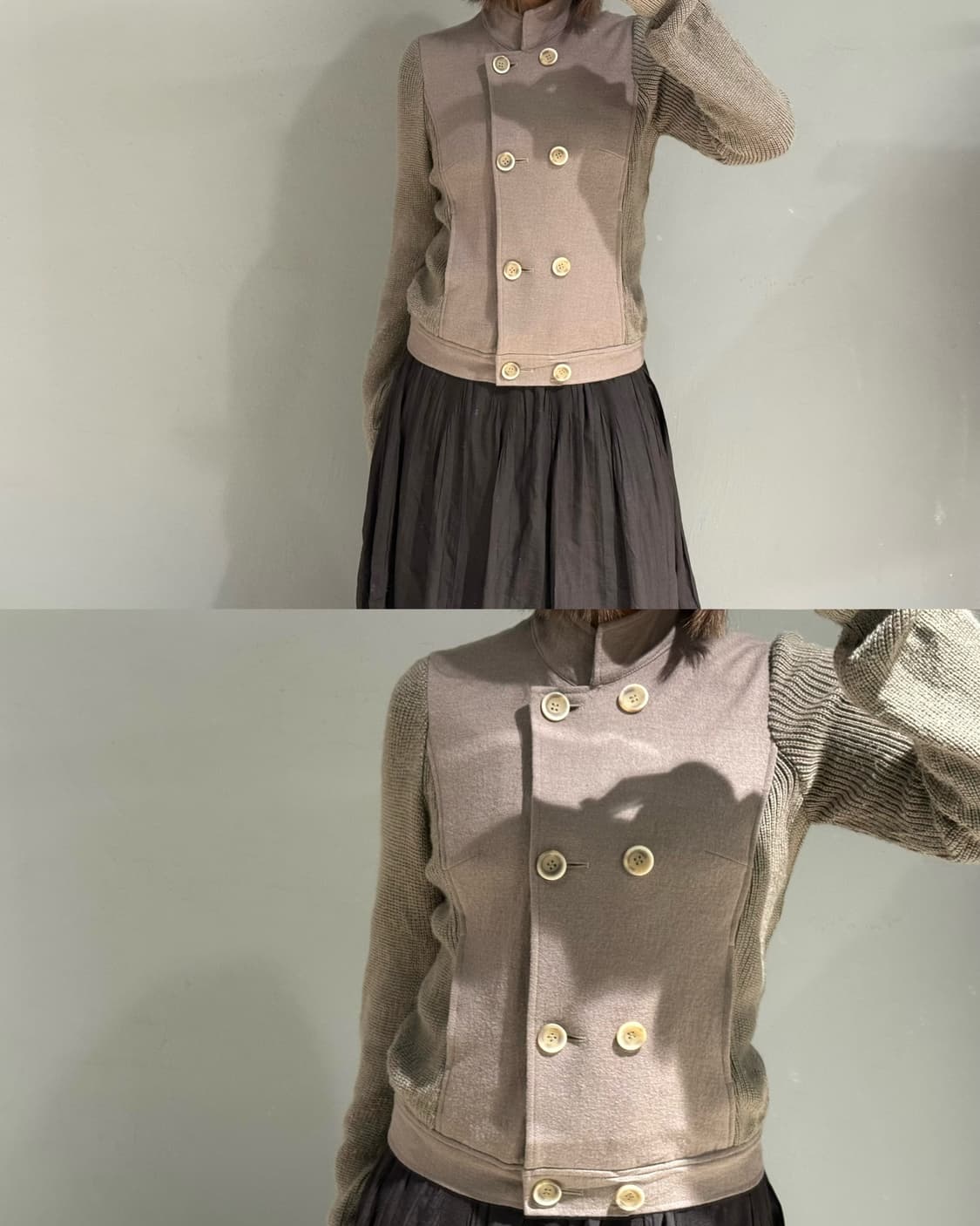 2-button knit mix detail jacket 상품이미지1