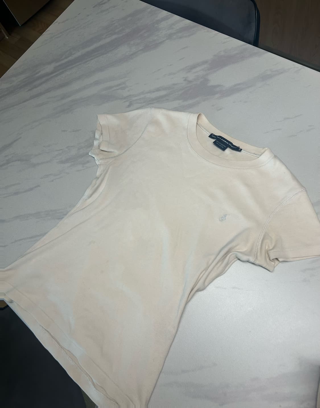 폴로 여성 실버 포니 슬림핏 반팔 티셔츠 베이지 랄프로렌 상품이미지1